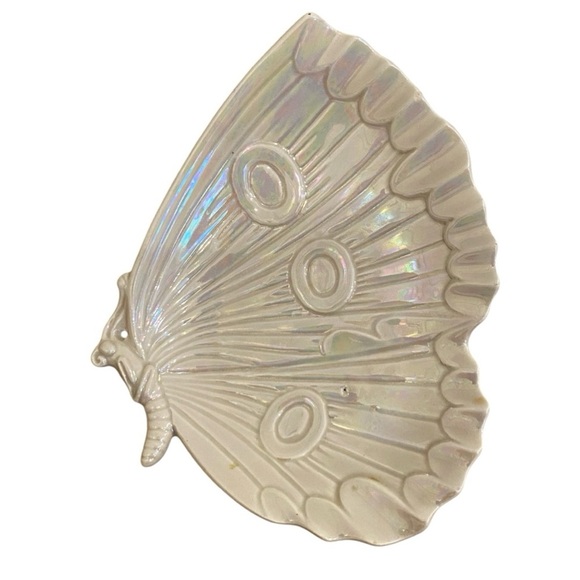 Fitz And Floyd Inc. Vintage Iridescent Butterfly Trinket Tray - Picture 1 of 5